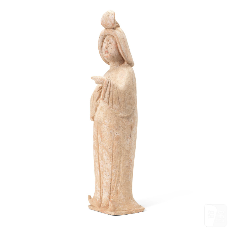 唐 仕女俑 | A POTTERY FIGURE OF A COURT LADY - 图2